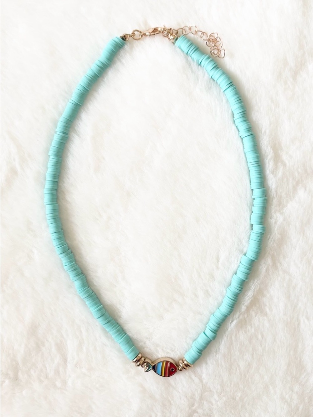 5/$15 🩷 MUST BUNDLE Turquoise Beaded Fish Pendant Necklace - Women Jewelry